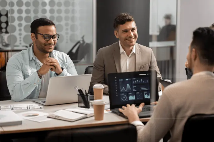 Business team working on digital strategy